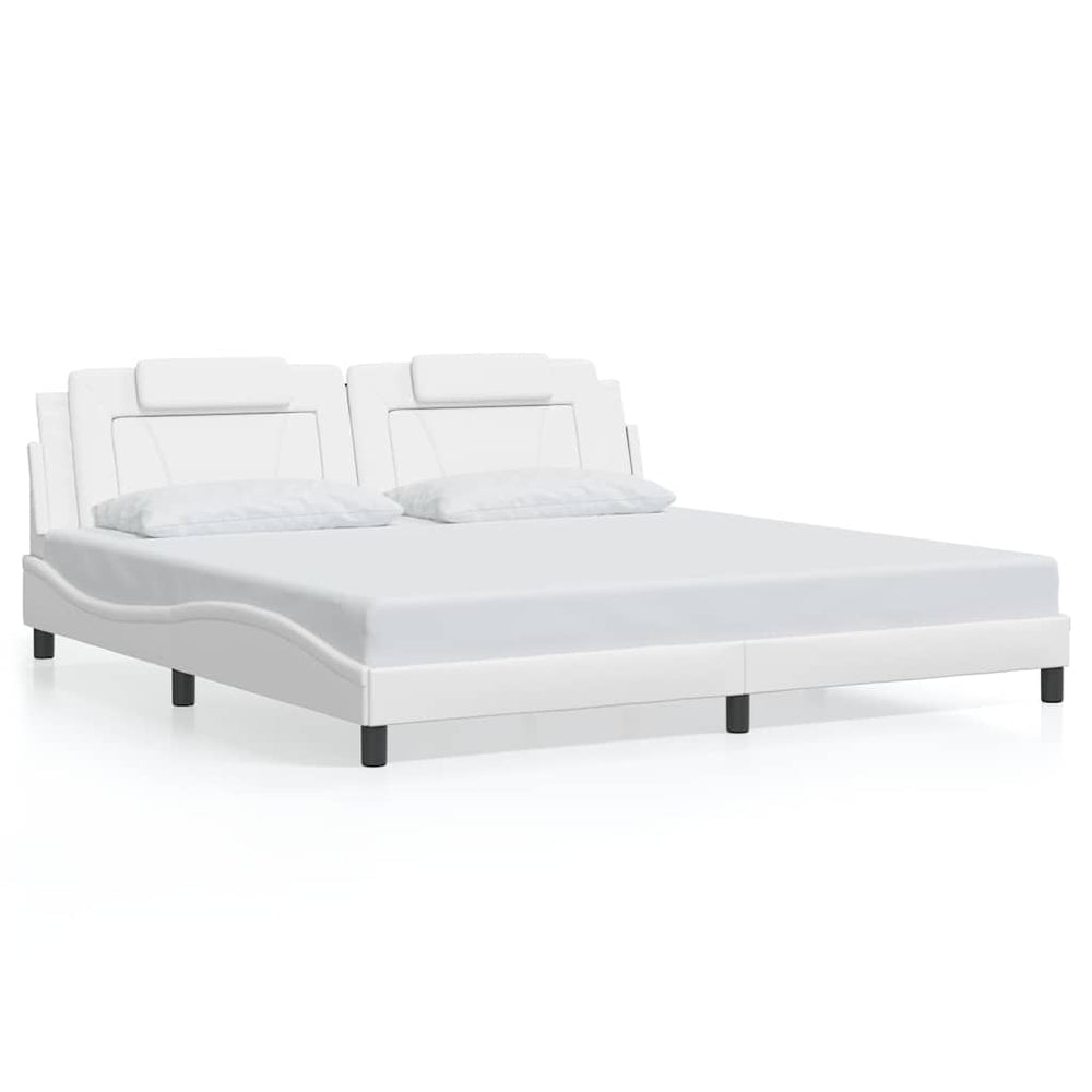Bettgestell Viana Weiß 200x200 cm Kunstleder