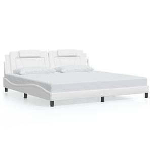 Bettgestell Viana Weiß 200x200 cm Kunstleder