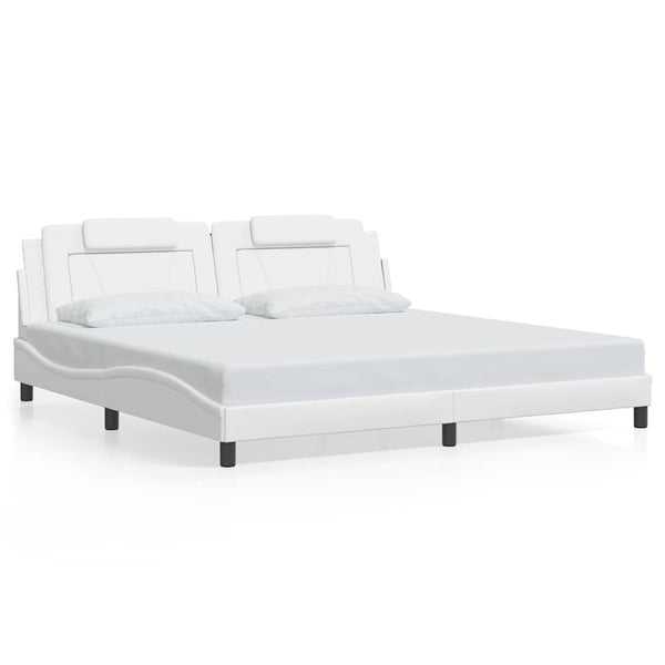 Bettgestell Viana Weiß 200x200 cm Kunstleder