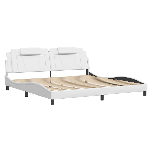 Bettgestell Viana Weiß 200x200 cm Kunstleder