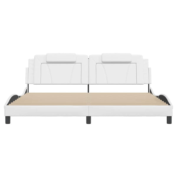 Bettgestell Viana Weiß 200x200 cm Kunstleder