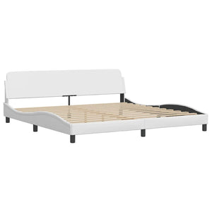 Bettgestell Viana Weiß 200x200 cm Kunstleder