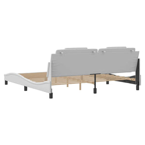 Bettgestell Viana Weiß 200x200 cm Kunstleder
