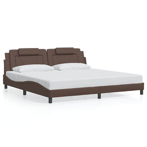 Bettgestell "Viana" ohne Matratze Braun 200x200 cm Kunstleder