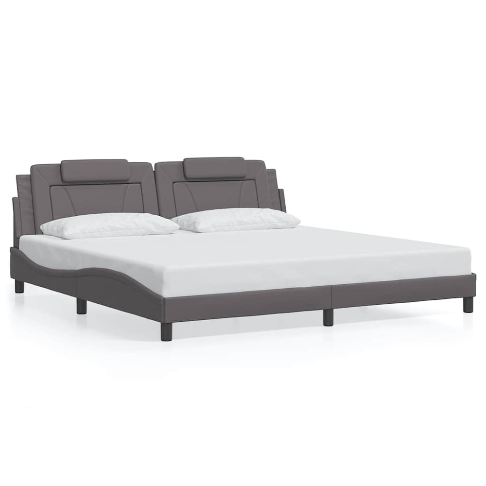 Bettgestell Viana Grau 200x200 cm Kunstleder