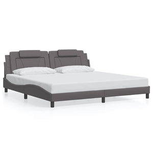 Bettgestell Viana Grau 200x200 cm Kunstleder