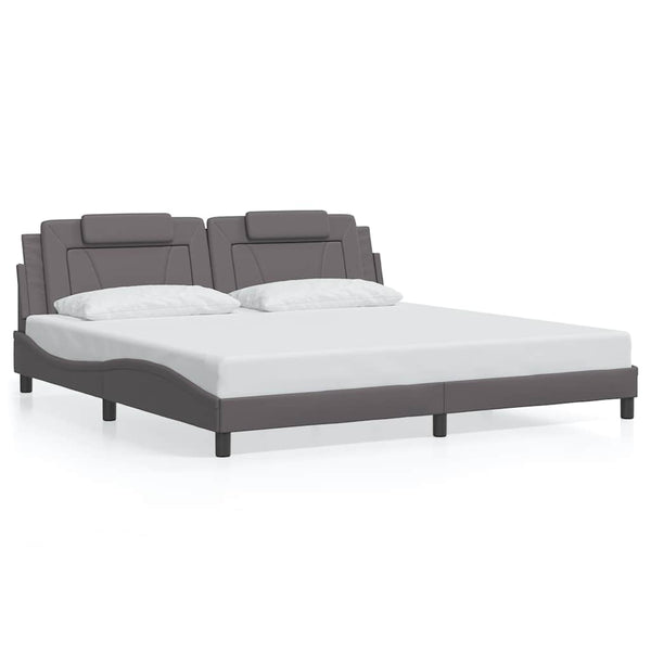 Bettgestell Viana Grau 200x200 cm Kunstleder