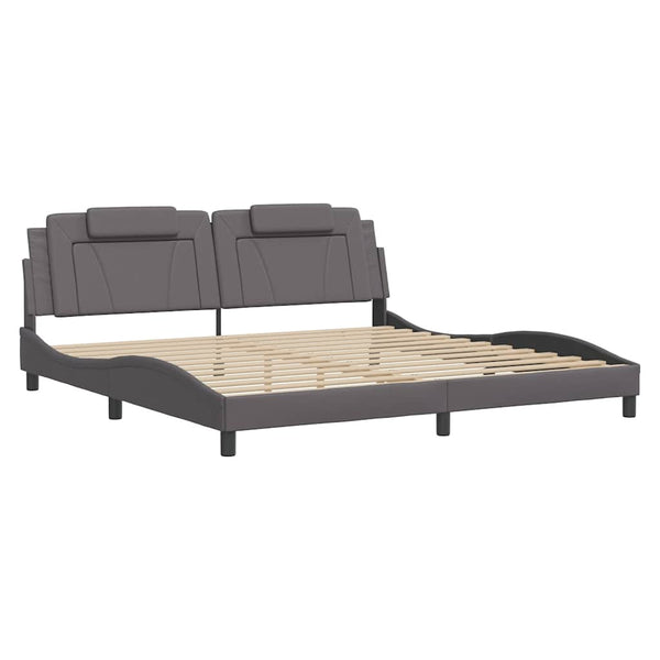 Bettgestell Viana Grau 200x200 cm Kunstleder