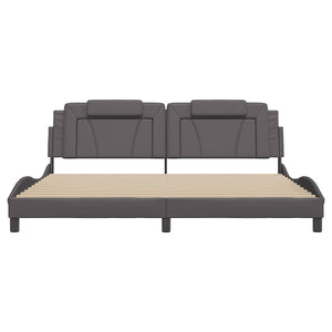 Bettgestell Viana Grau 200x200 cm Kunstleder