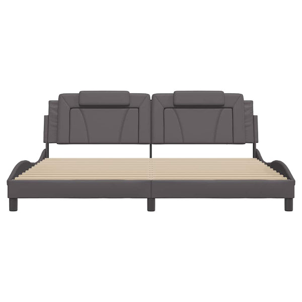 Bettgestell Viana Grau 200x200 cm Kunstleder