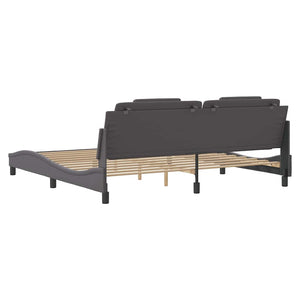 Bettgestell Viana Grau 200x200 cm Kunstleder