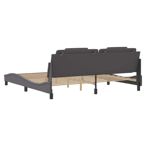 Bettgestell Viana Grau 200x200 cm Kunstleder