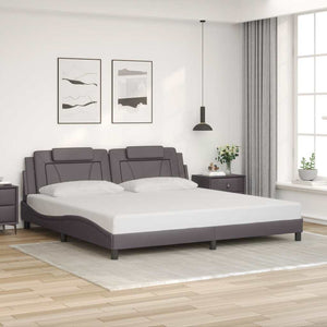Bettgestell Viana Grau 200x200 cm Kunstleder