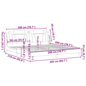 Bettgestell Viana Cappuccino-Braun 200x200 cm
