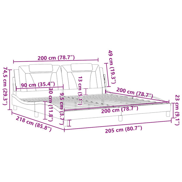 Bettgestell Viana Cappuccino-Braun 200x200 cm