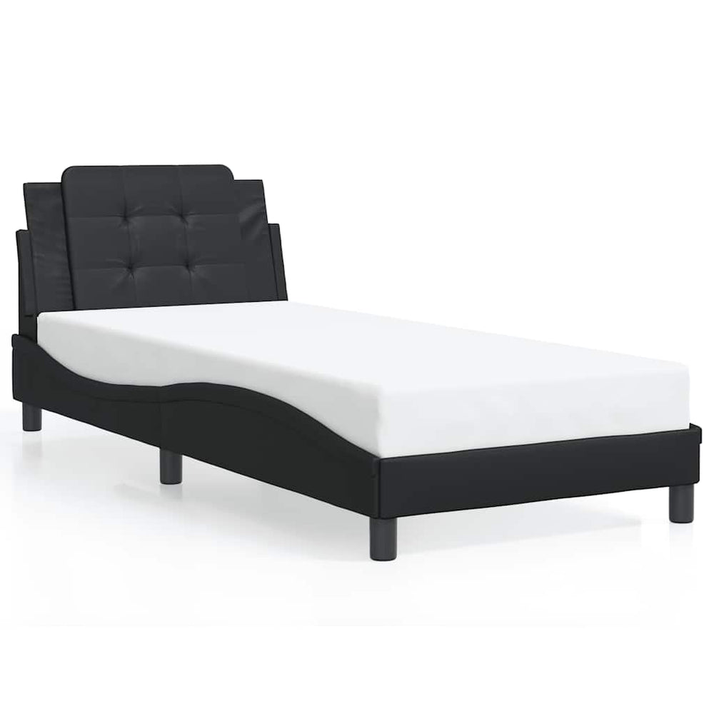 Bettgestell Schwarz 80x200 cm Kunstleder