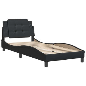 Bettgestell Schwarz 80x200 cm Kunstleder
