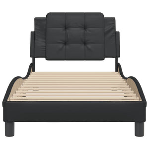 Bettgestell Schwarz 80x200 cm Kunstleder