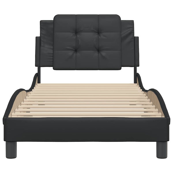 Bettgestell Schwarz 80x200 cm Kunstleder