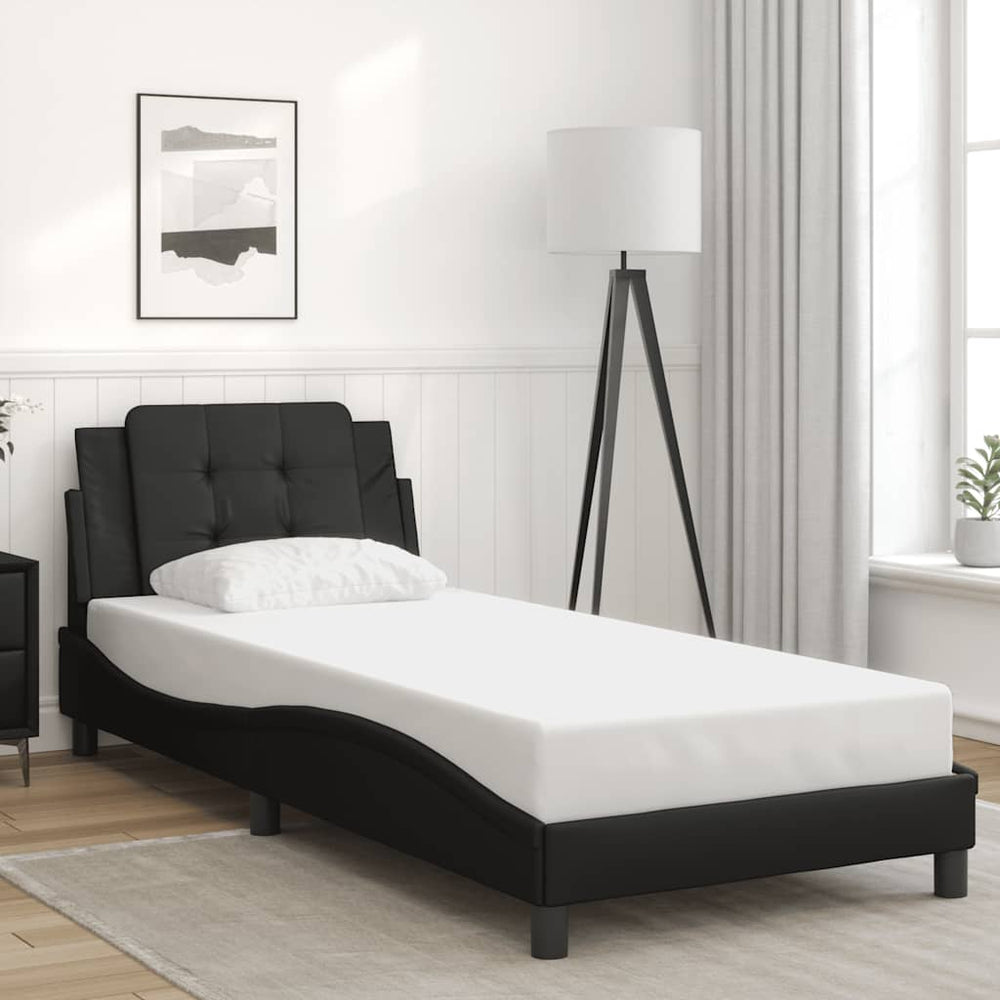 Bettgestell Schwarz 80x200 cm Kunstleder