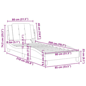 Bettgestell Braun 80x200 cm Kunstleder