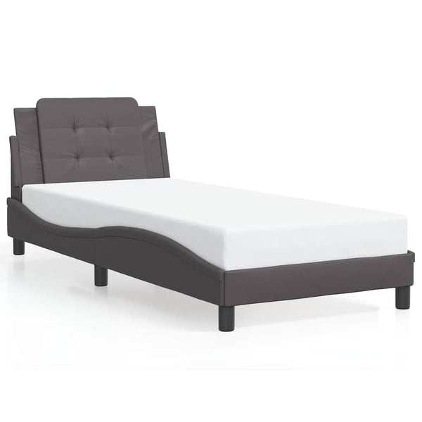 Bettgestell Grau 80x200 cm Kunstleder