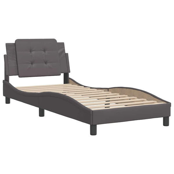 Bettgestell Grau 80x200 cm Kunstleder