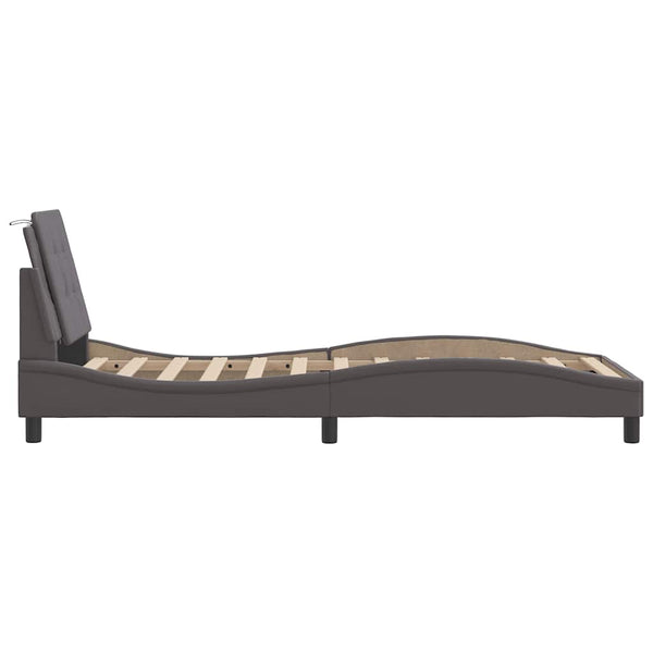 Bettgestell Grau 80x200 cm Kunstleder