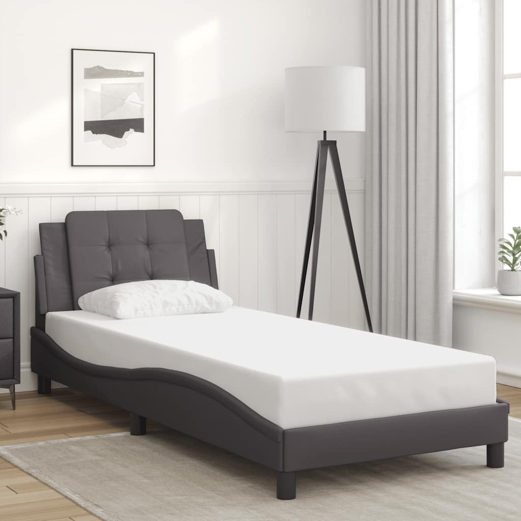 Bettgestell Grau 80x200 cm Kunstleder