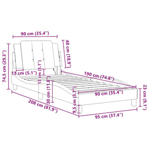 Bettgestell Zadar Schwarz 90x190 cm