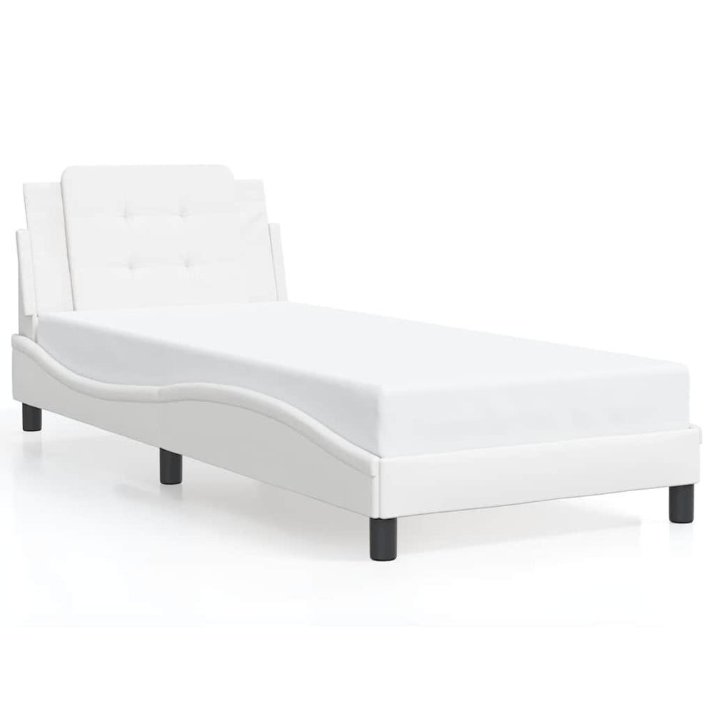 vidaXL Bed Frame without Mattress "Zadar" White 90x190 cm Faux Leather