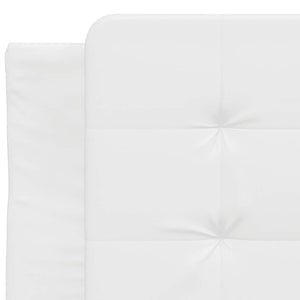 Bettgestell 90x190 cm Weiß Kunstleder