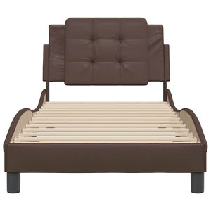 Bettgestell Braun 90x190 cm Kunstleder