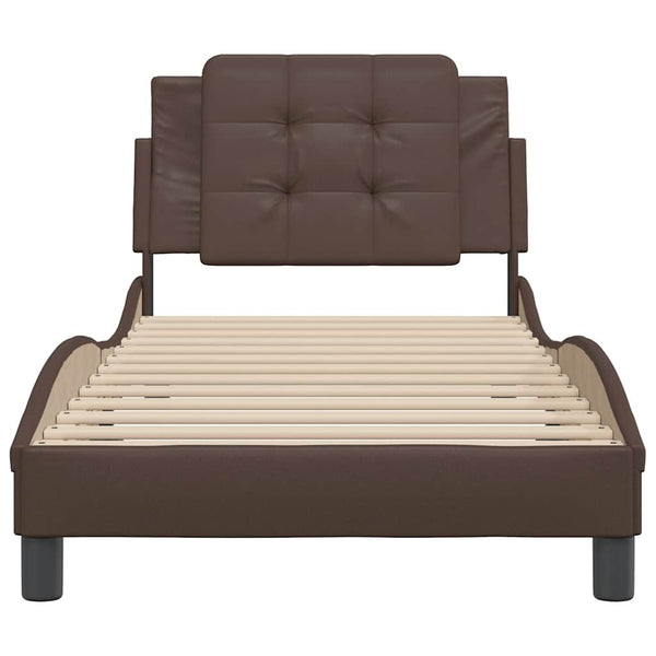 Bettgestell Braun 90x190 cm Kunstleder