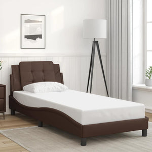 Bettgestell Braun 90x190 cm Kunstleder
