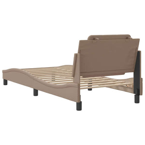 Bettgestell 90x190 cm Cappuccino-Braun Kunstleder