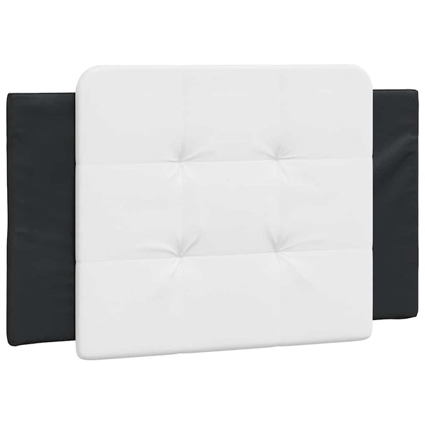 Bettgestell 90x190 cm Kunstleder Schwarz/Weiß