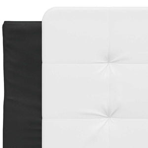 Bettgestell 90x190 cm Kunstleder Schwarz/Weiß