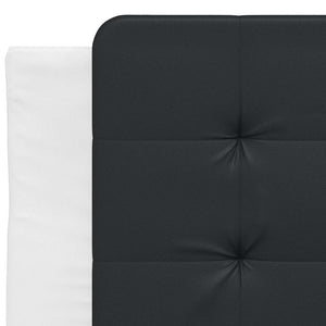 Bettgestell 90x190 cm Kunstleder Weiß/Schwarz