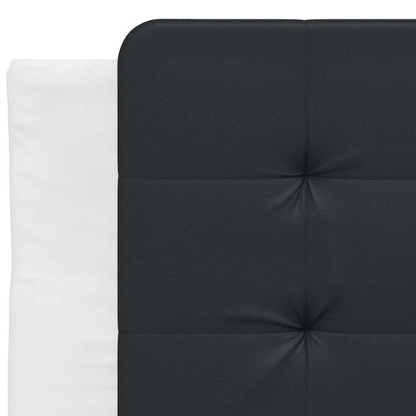 Bettgestell 90x190 cm Kunstleder Weiß/Schwarz