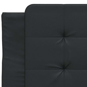 Schwarzes Kunstleder Bettgestell 90x200 cm