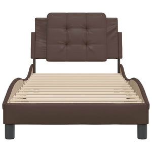 Bettgestell Braun 90x200 cm Kunstleder