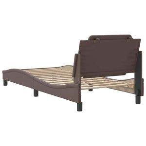 Bettgestell Braun 90x200 cm Kunstleder