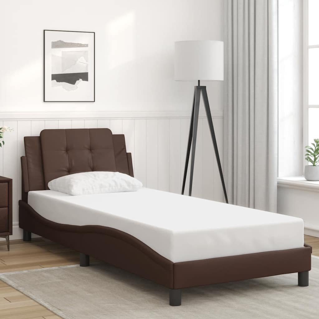 Bettgestell Braun 90x200 cm Kunstleder