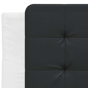 Bettgestell 90x200 cm Kunstleder Weiß/Schwarz