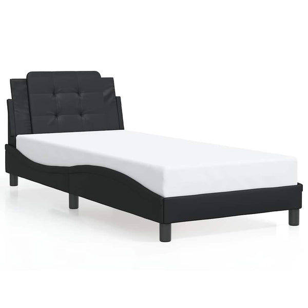 Bettgestell Schwarz 100x200 cm Kunstleder