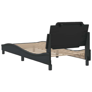 Bettgestell Schwarz 100x200 cm Kunstleder