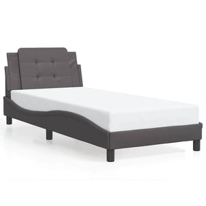 Bettgestell Grau 100x200 cm Kunstleder