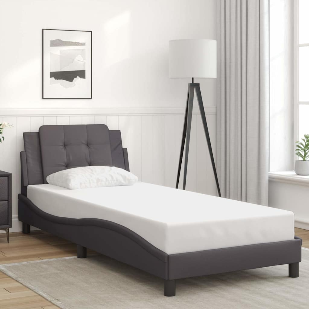 Bettgestell Grau 100x200 cm Kunstleder
