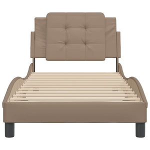 Bettgestell 100x200 cm Cappuccino-Braun Kunstleder